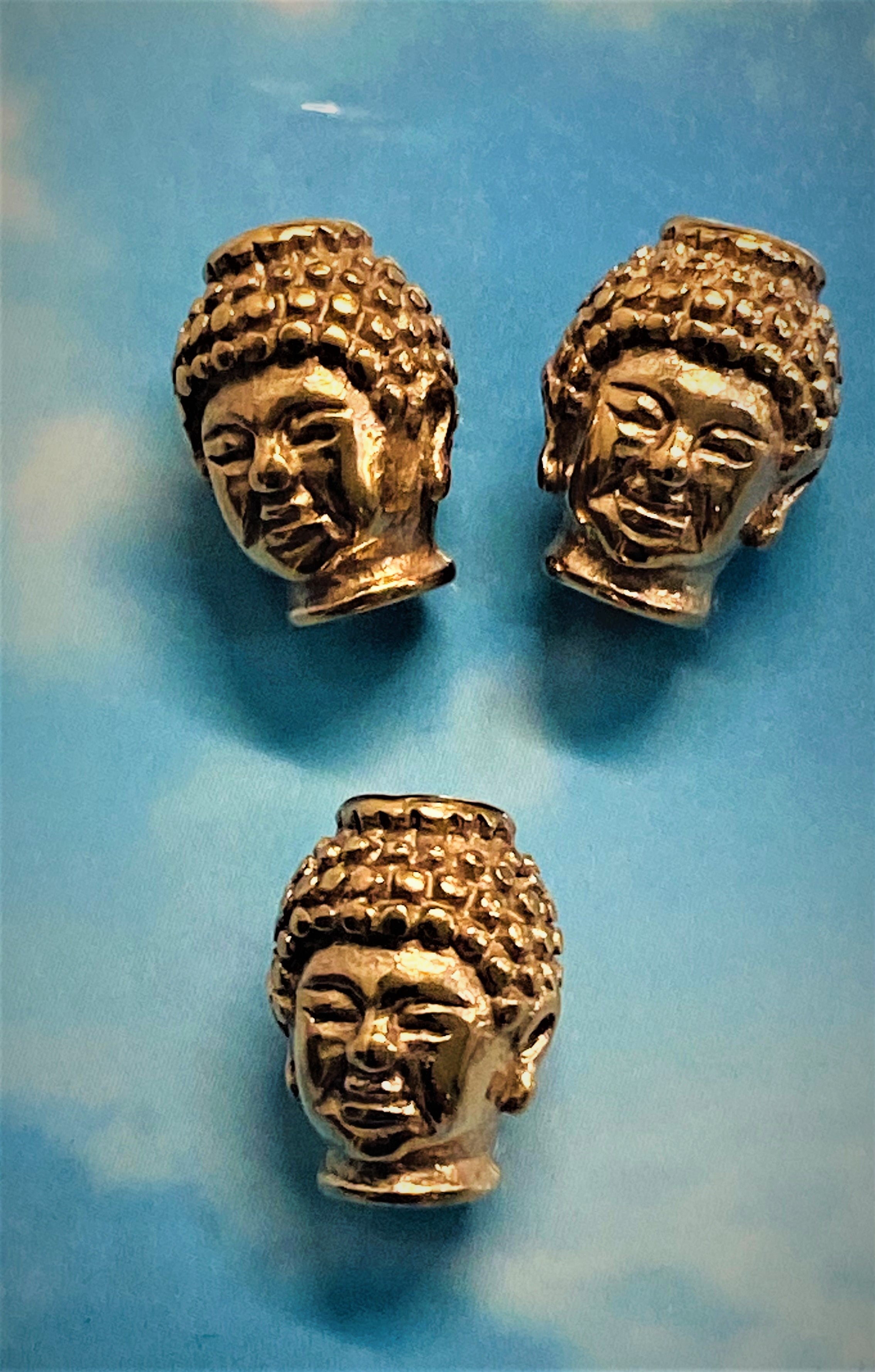 Perle intercalaire - Tête de Bouddha, Or Rose (1pce)