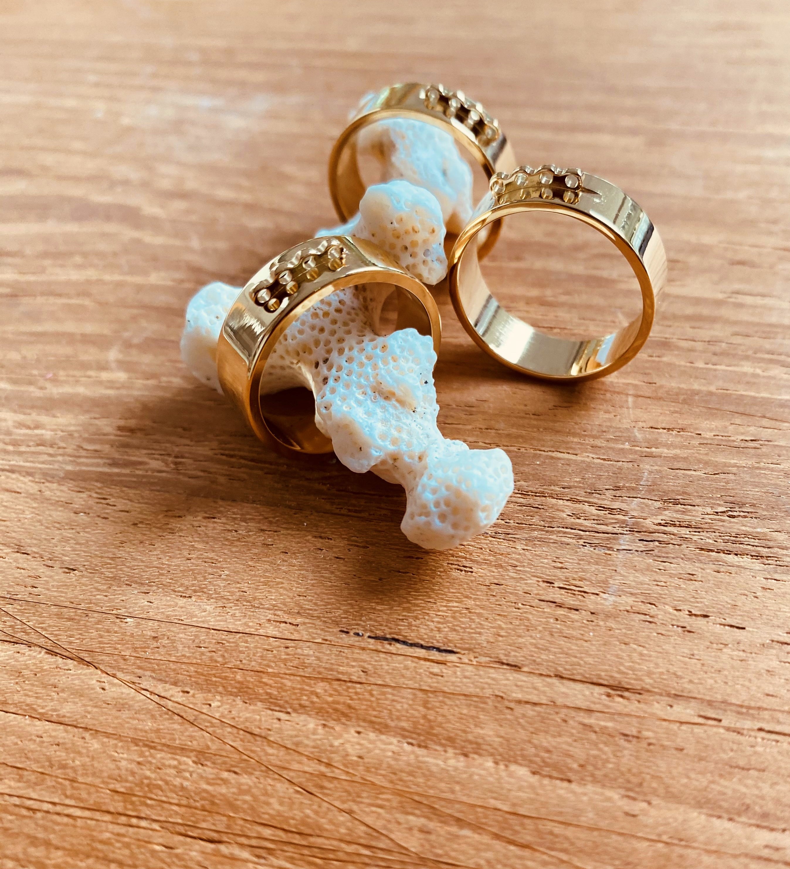 Bague-anneau avec 4 boucles à confectionner 17.5mm (1pièce)