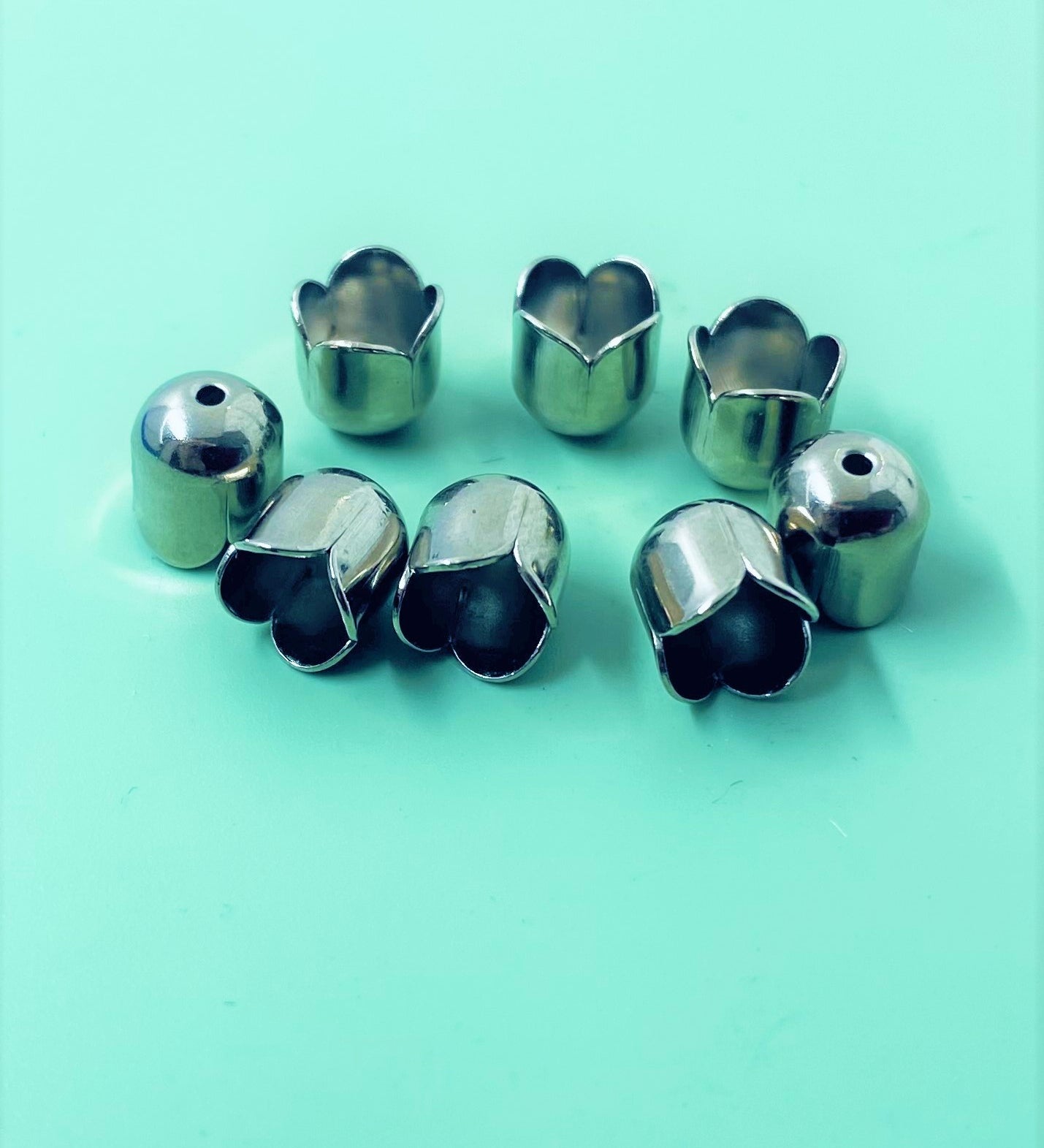 Calotte - Tulipe  en métal Argenté 6 mm (2 pces)