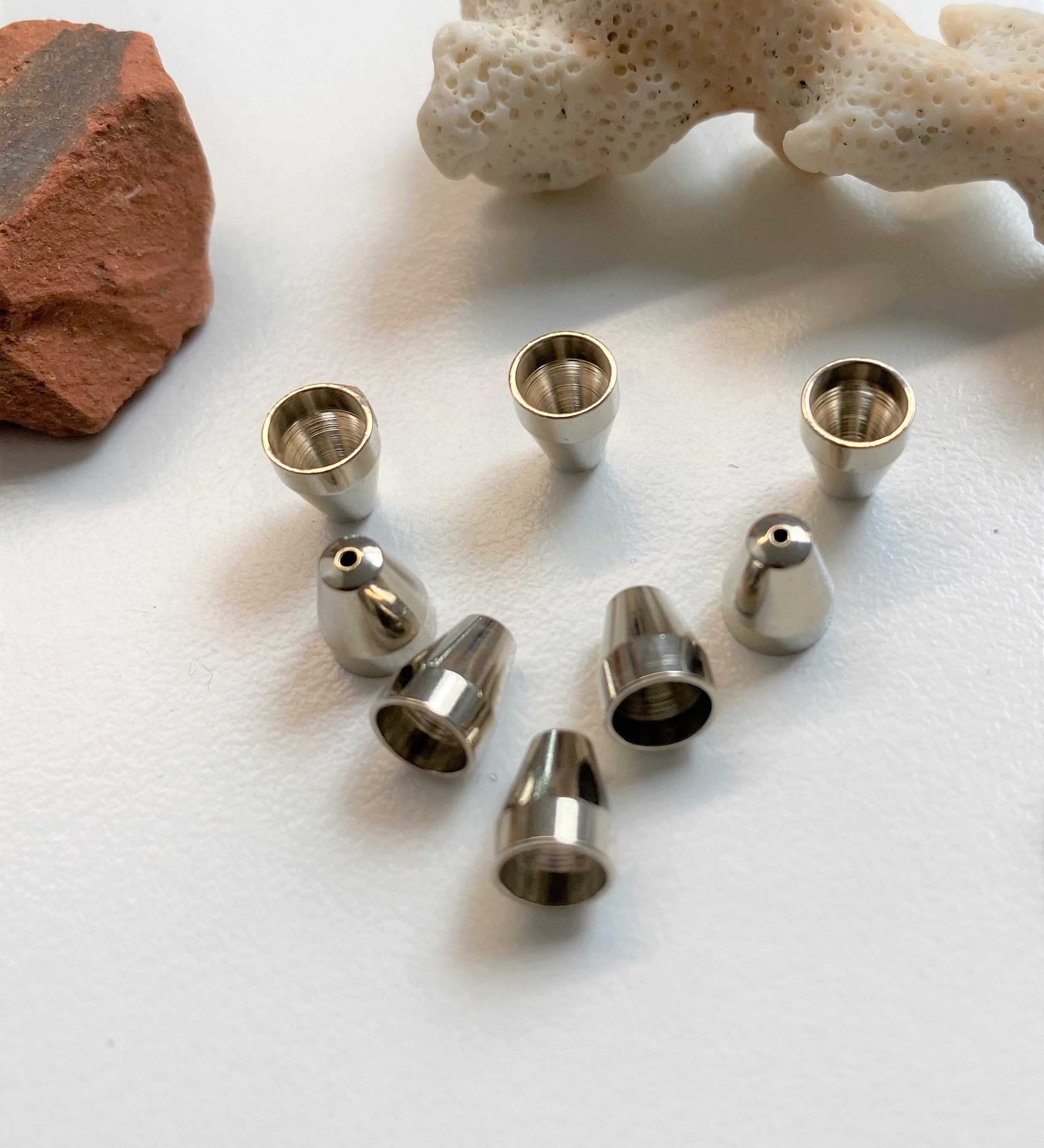 Calotte -Vase en métal argenté 8mm (2 pces)