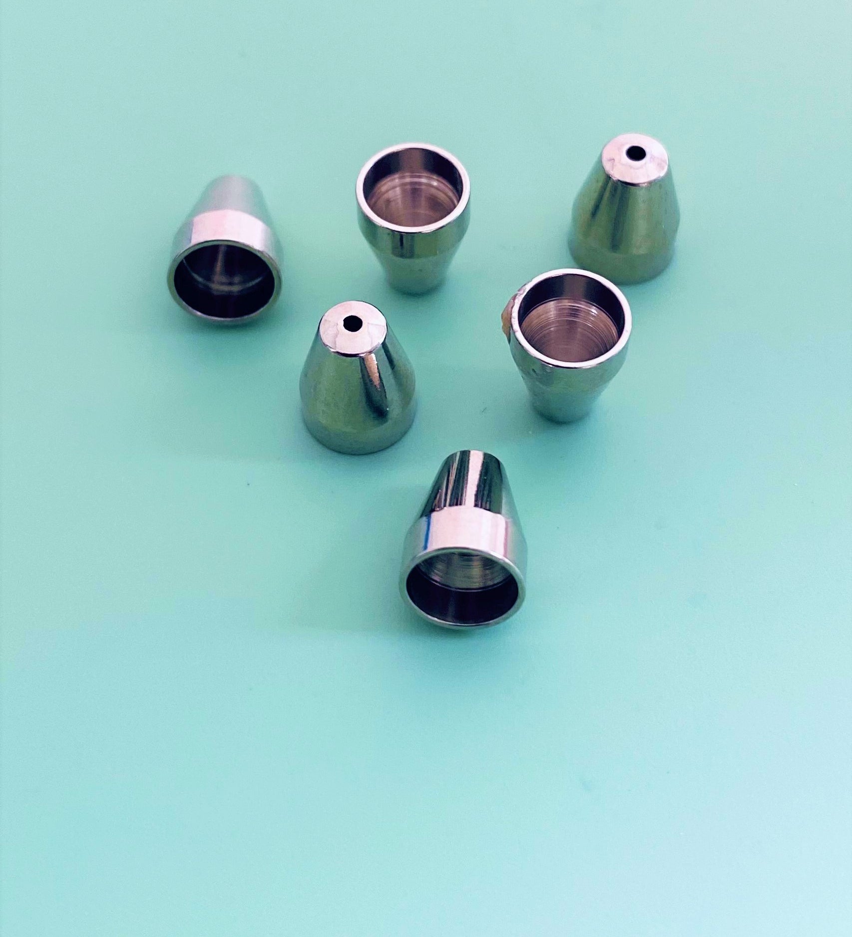 Calotte -Vase en métal argenté 8mm (2 pces)