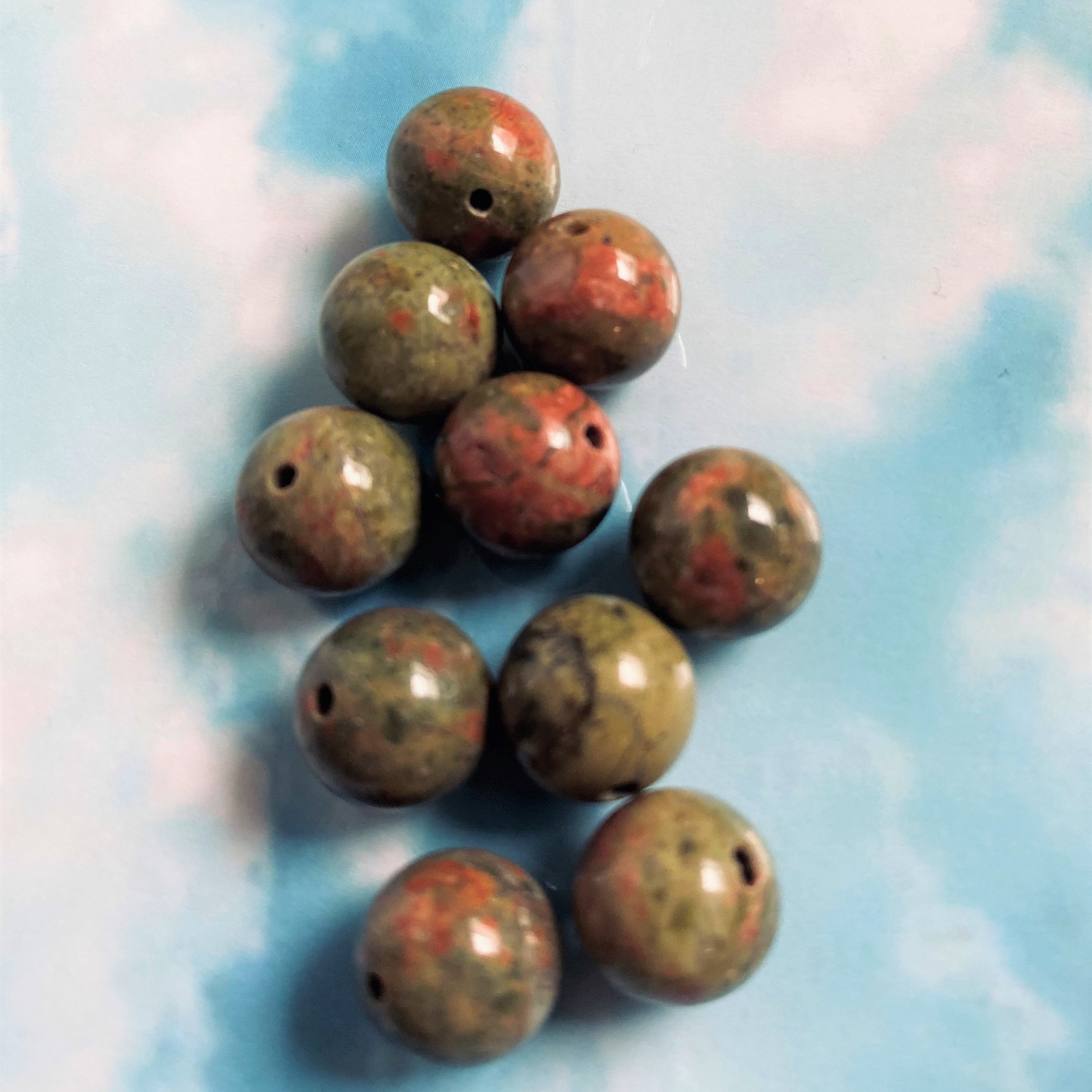 Ronde 10 -Unakite (5 pces)