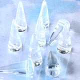 Perle Pointe en verre pressé - Cristal - 1 pce