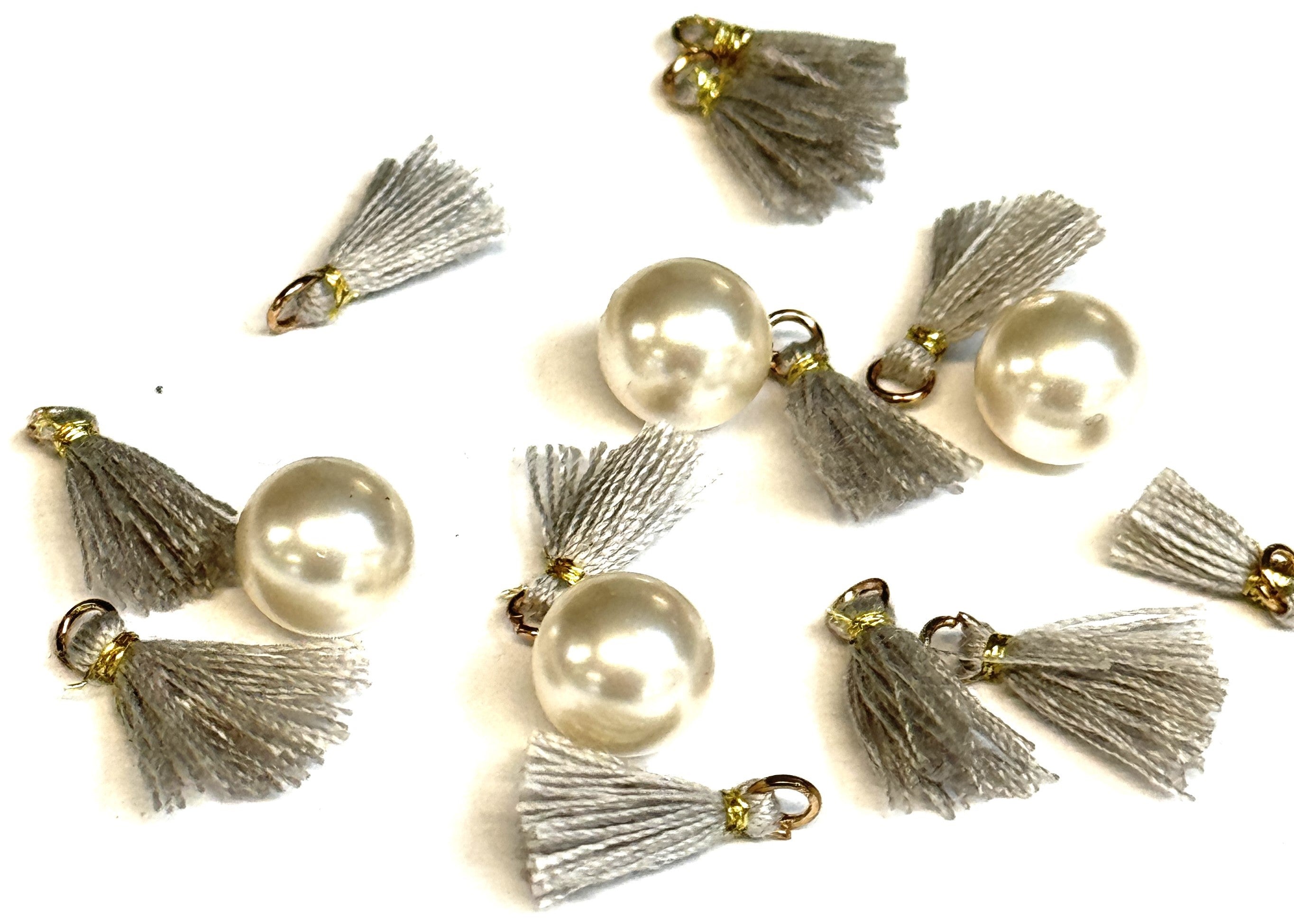 Mini pompon, gris argenté(1pce)