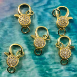 Fermoir - Mousquetons avec zircons - Or (1 pce)