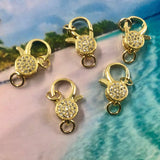 Fermoir - Mousquetons avec zircons - Or (1 pce)