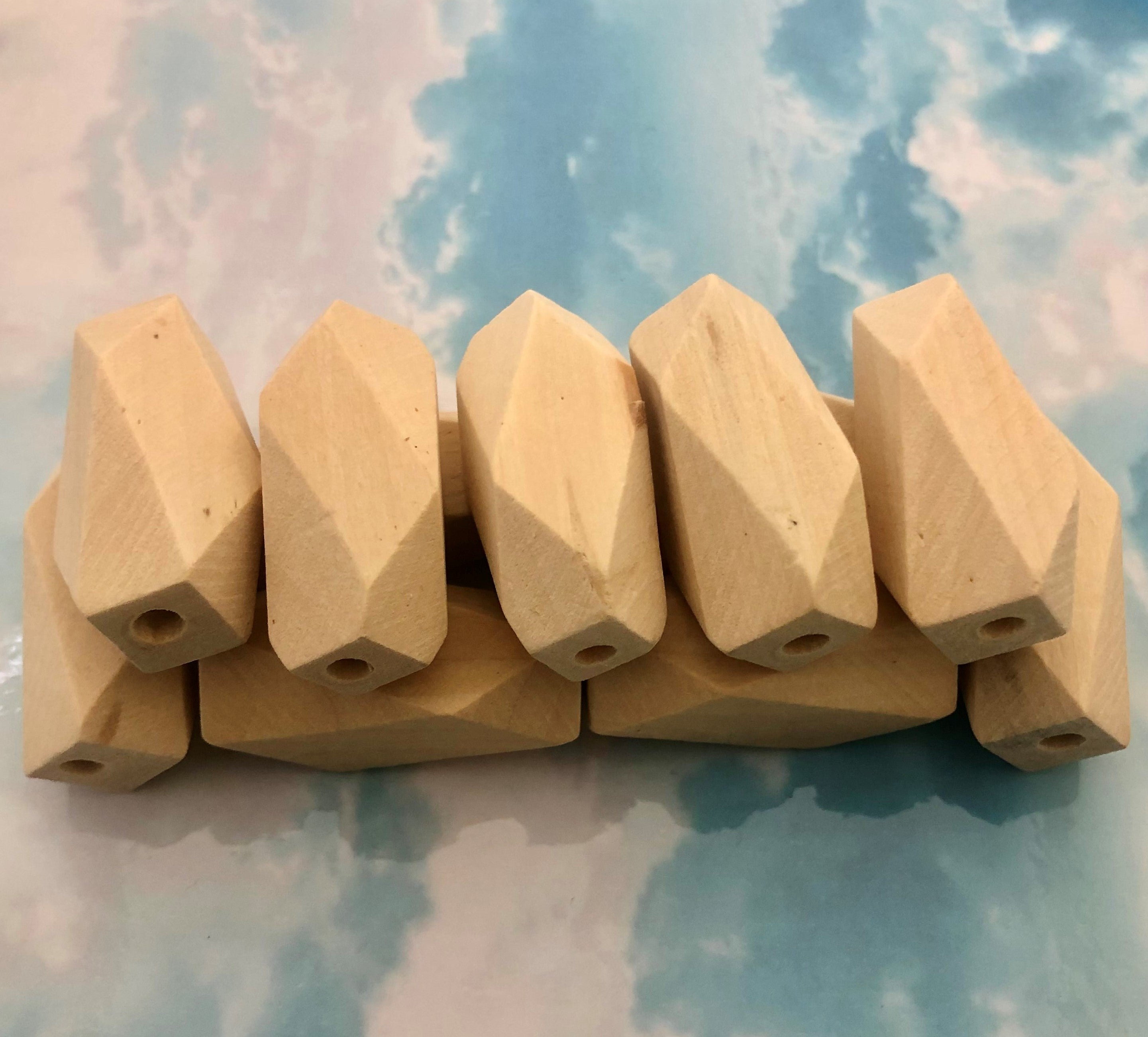 Perles  en bois allongée 40 mm (2pces)