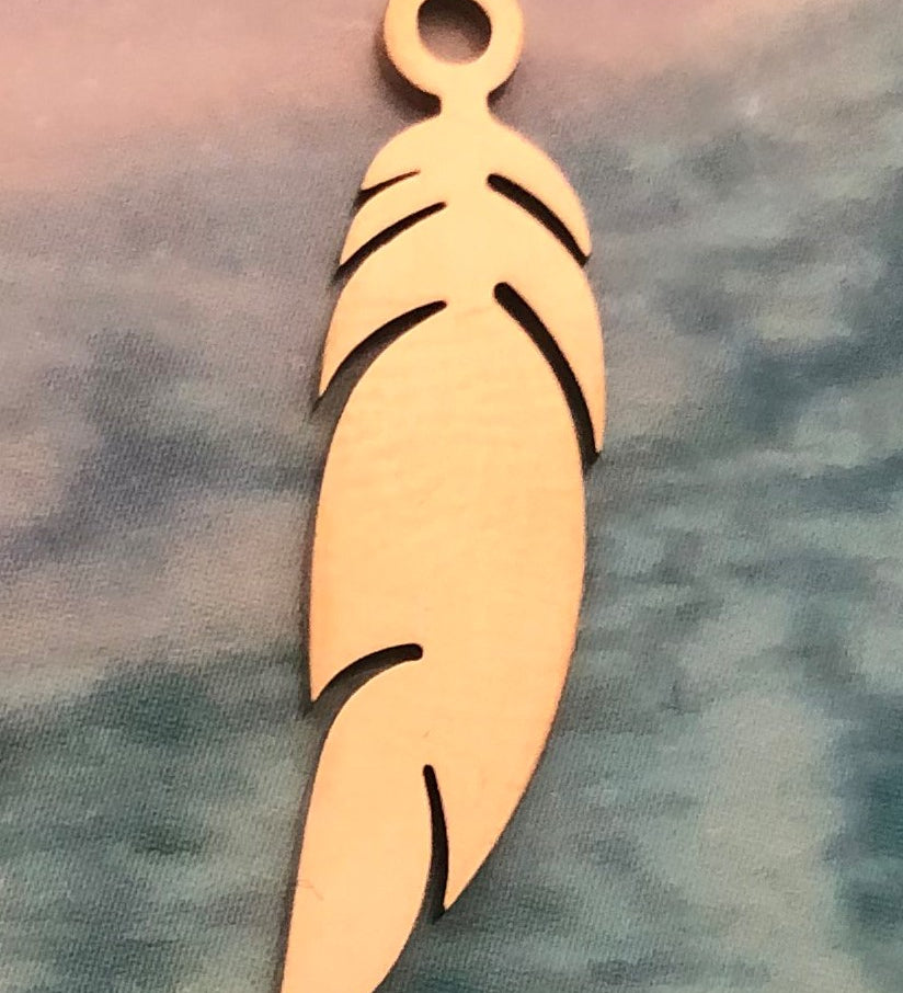 Pendentif - Plume filigrane  Or rose (1 pce)