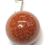 Pendentif pierre précieuse - Ronde avec fermoir - Quartz rivière d'or synthétique (1pce)