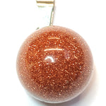 Pendentif pierre précieuse - Ronde avec fermoir - Quartz rivière d'or synthétique (1pce)