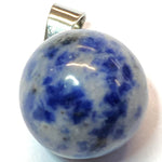 Pendentif pierre précieuse - Ronde avec fermoir - Sodalite (1pce)
