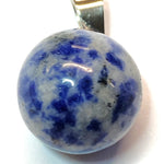 Pendentif pierre précieuse - Ronde avec fermoir - Sodalite (1pce)