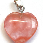 Pendentif pierre précieuse - Petit Coeur - Quartz Cerise (1pce)