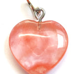 Pendentif pierre précieuse - Petit Coeur - Quartz Cerise (1pce)