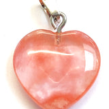 Pendentif pierre précieuse - Petit Coeur - Quartz Cerise (1pce)