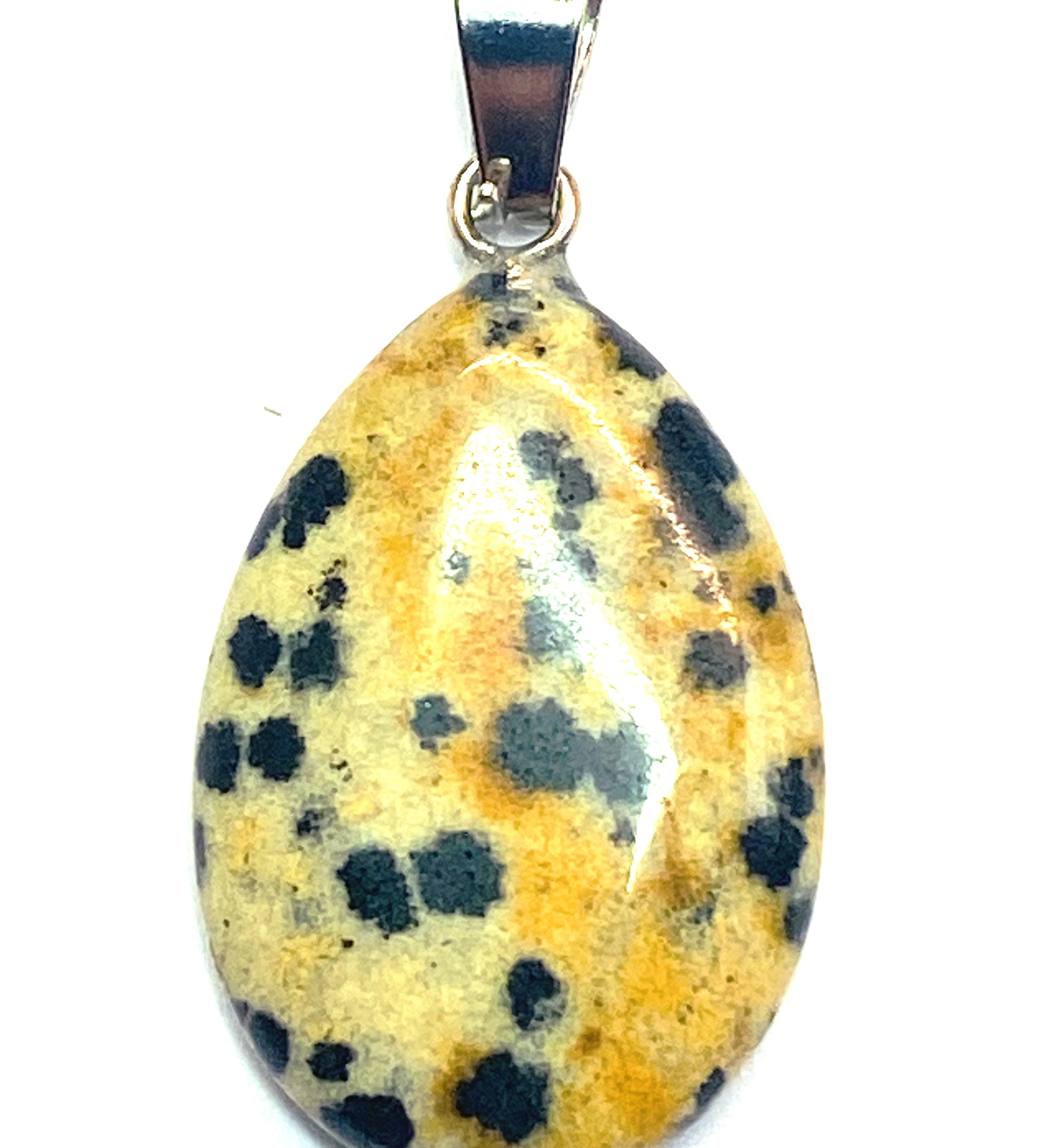 Pendentif pierre précieuse - Petit Larme - Jaspe Dalmatien (1pce)