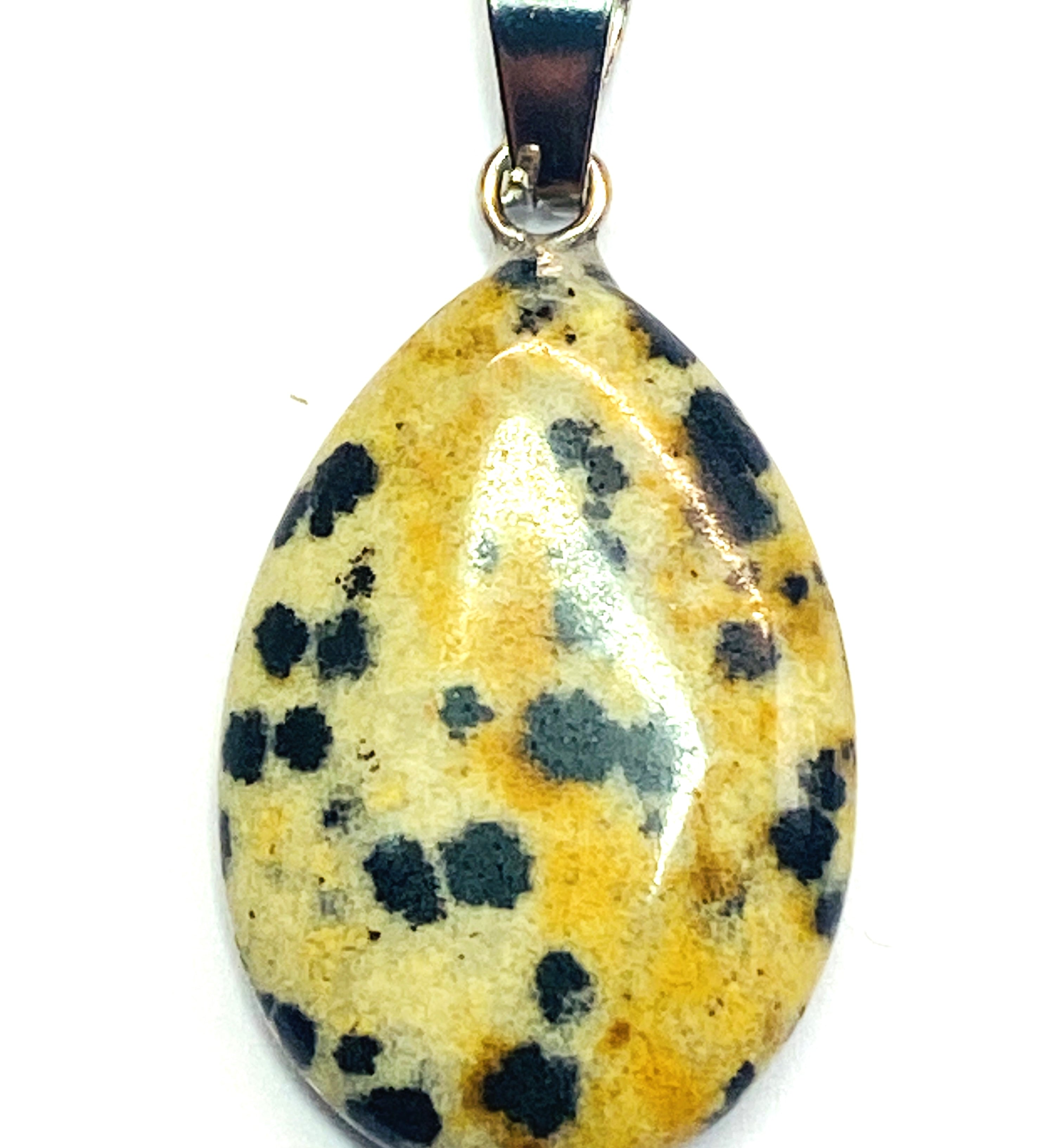 Pendentif pierre précieuse - Petit Larme - Jaspe Dalmatien (1pce)