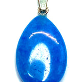 Pendentif pierre synthétique  - Petit Larme -  bleu tacheté (1pce)