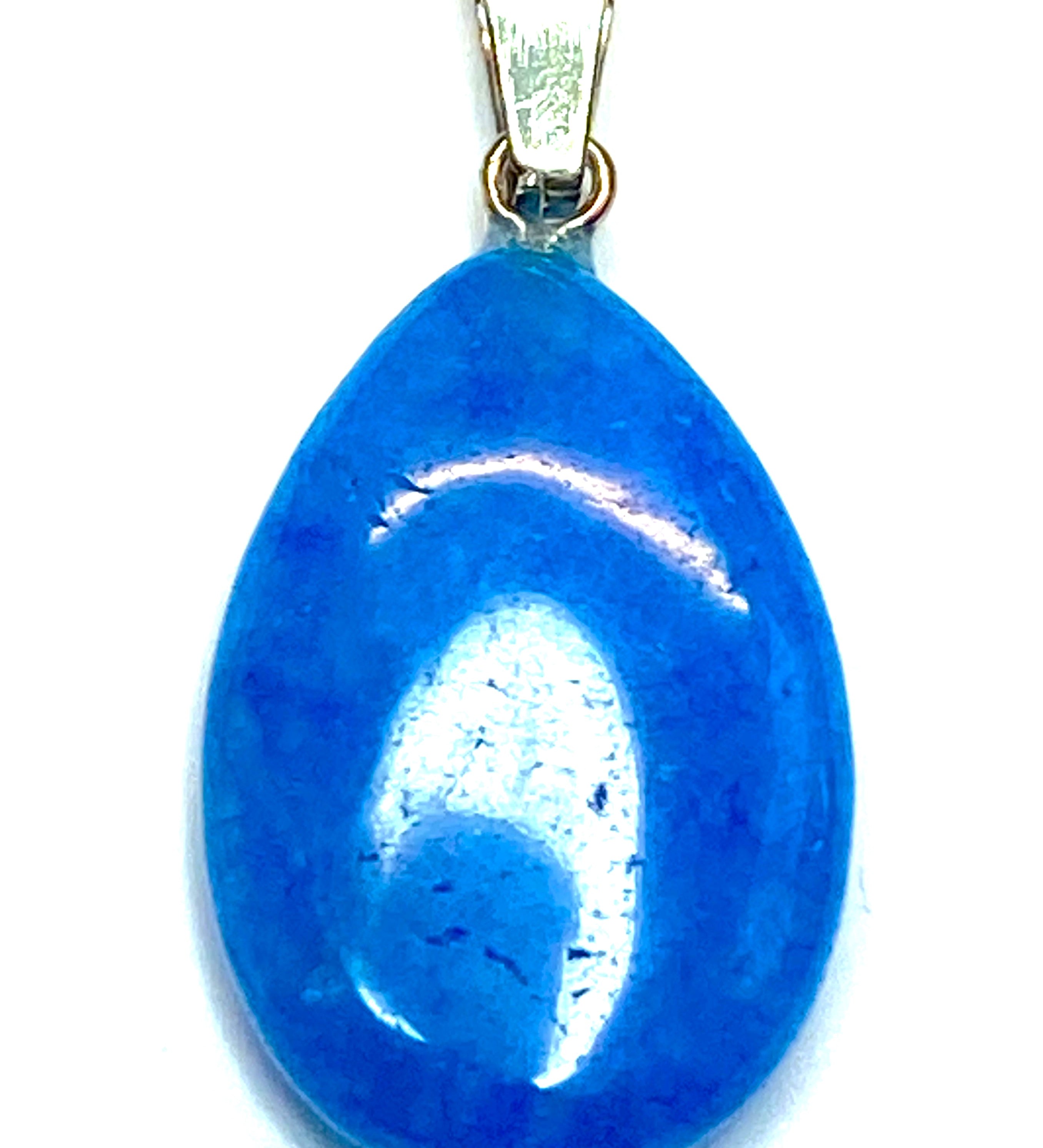 Pendentif pierre synthétique  - Petit Larme -  bleu tacheté (1pce)