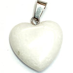 Pendentif pierre précieuse - Petit Coeur -  Jaspe blanc (1pce)