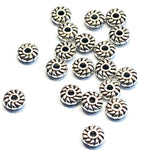 Séparateurs perles en alliage Plate ronde style tibétain (10 pièces)