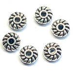 Séparateurs perles en alliage Plate ronde style tibétain (10 pièces)