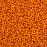 Delica 11 -Perle de verre intérieur en soie teintée -   Orange - Kumquat  (4 g)