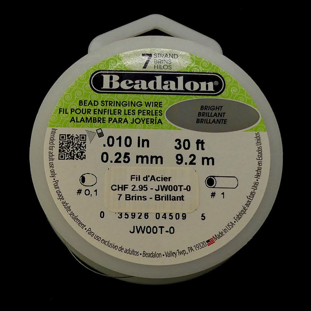 Fil d'acier 7 brins ø 0.25mm - Brilllant (1 pce)