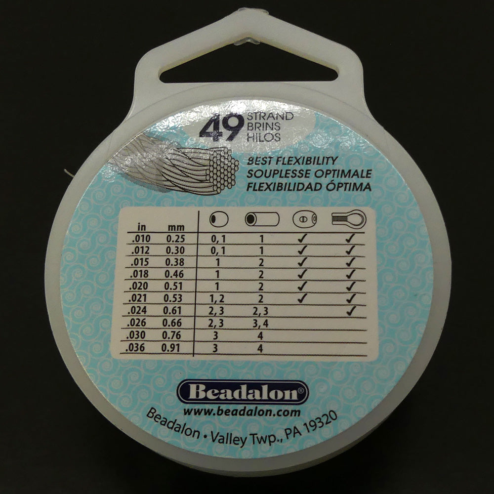 Fil d'acier 49 brins ø 0.38mm - Brillant (1 pce)