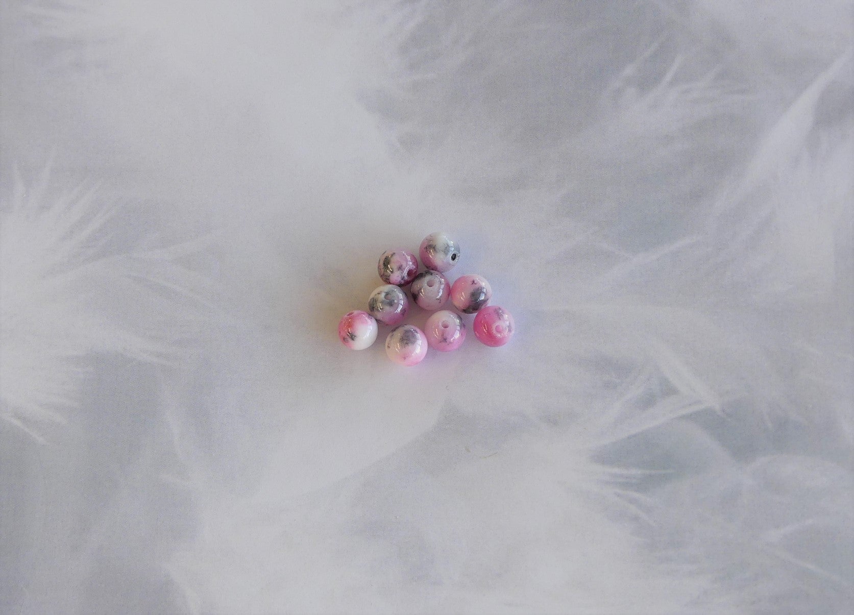 Ronde 8 - Jade persan teinté rose violet (10pces)