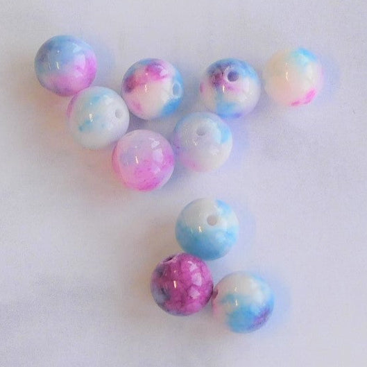 Ronde 8 - Jade blanc teinté bleu profond du ciel (10pces)