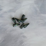 Perle Pointe en verre pressé - Noir moucheté - 1pce