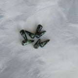 Perle Pointe en verre pressé - Noir moucheté - 1pce