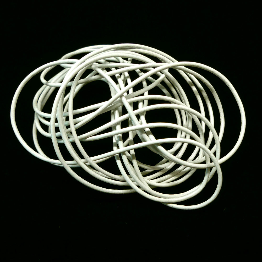 Cordon de cuir d'Inde - White (à la pièce)