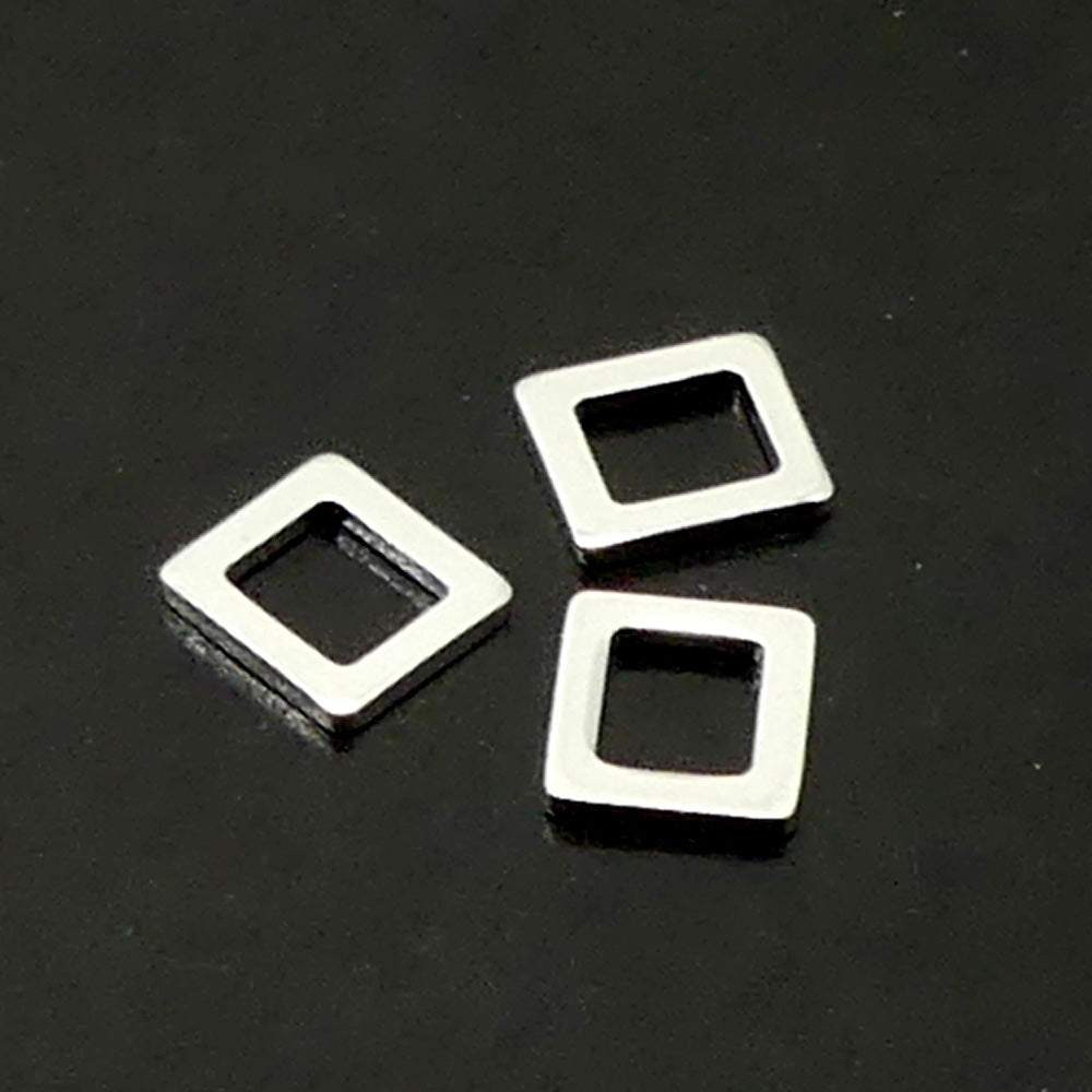 Link carré argenté petit (10 pces)