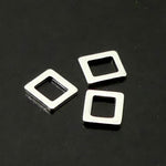 Link carré argenté petit (10 pces)