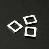 Link carré argenté petit (10 pces)