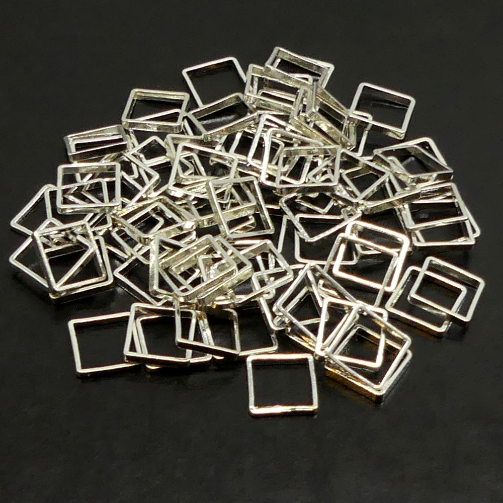Link carré argenté medium (10 pces)