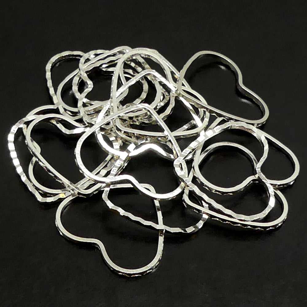 Link coeur argenté (10 pces)