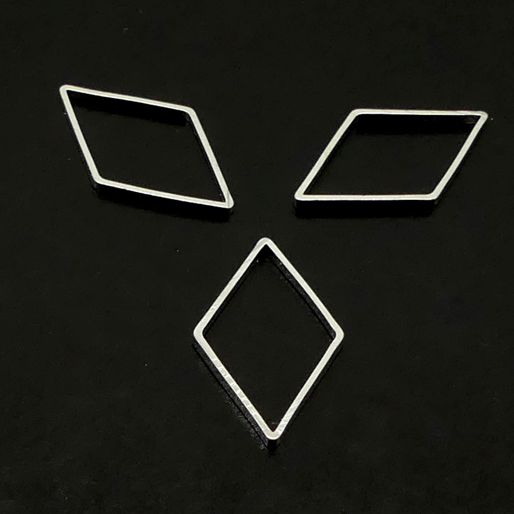 Link losange argenté grand (10 pces)