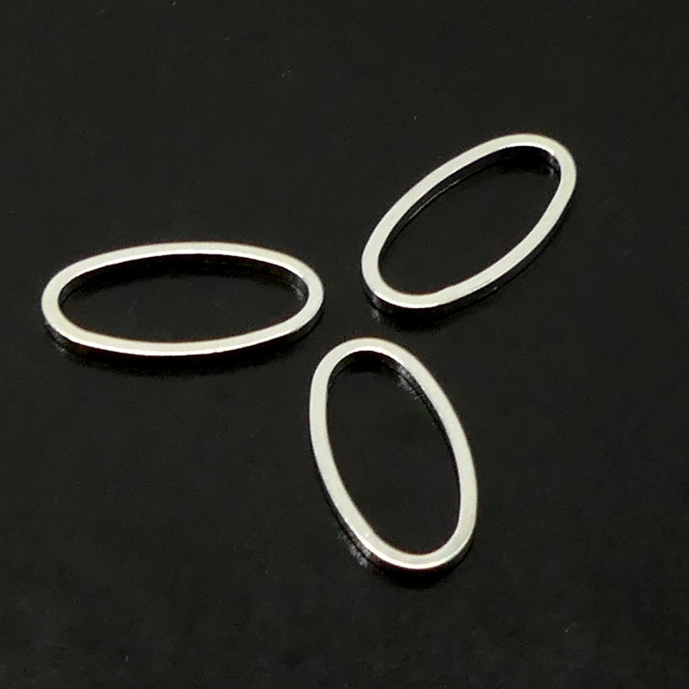 Link ovale argenté petit (10 pces)