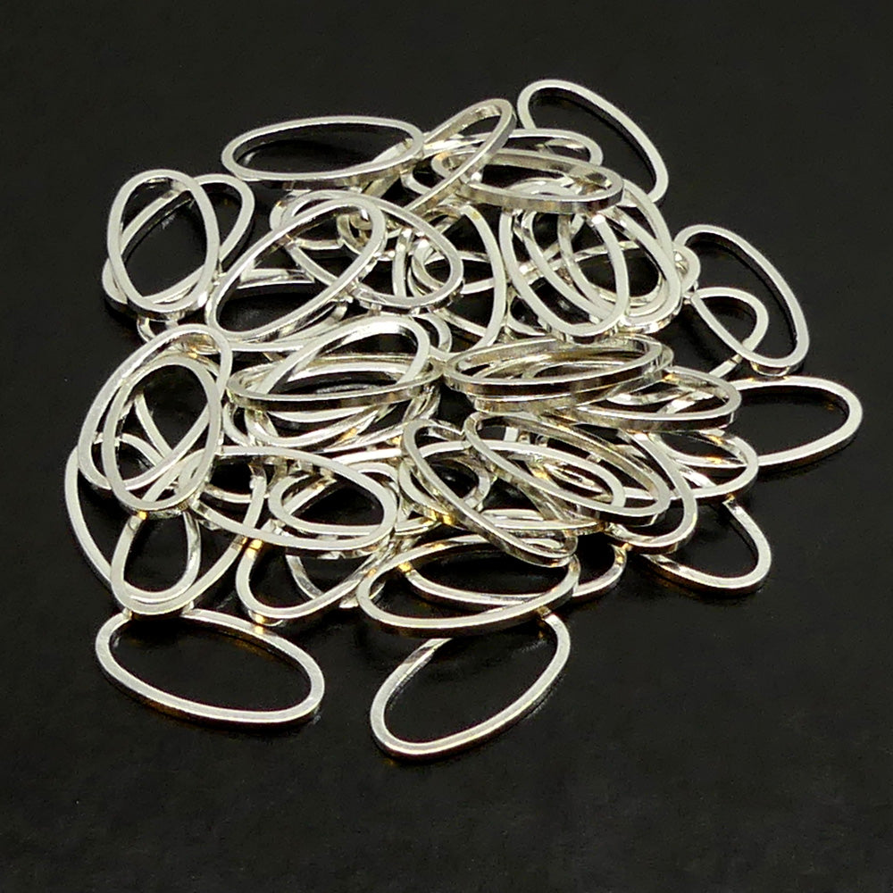 Link ovale argenté petit (10 pces)