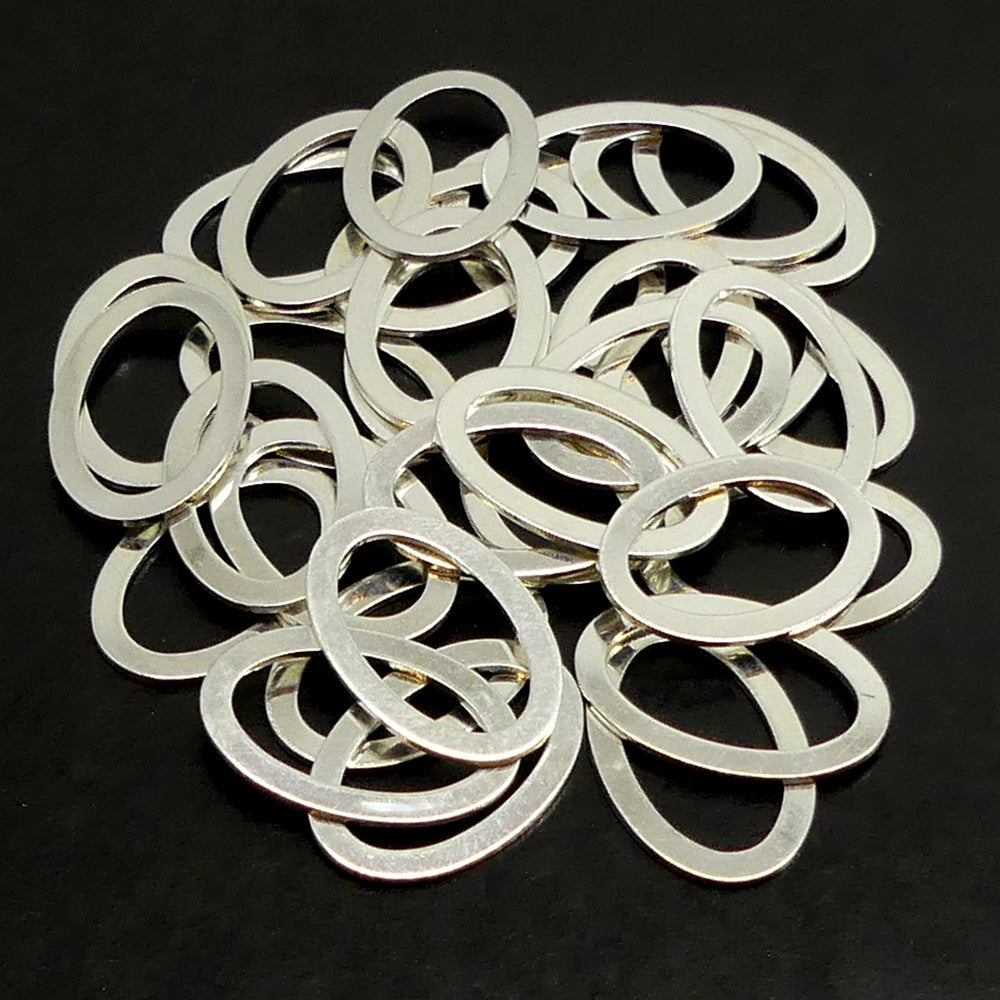 Link ovale argenté medium (10 pces)