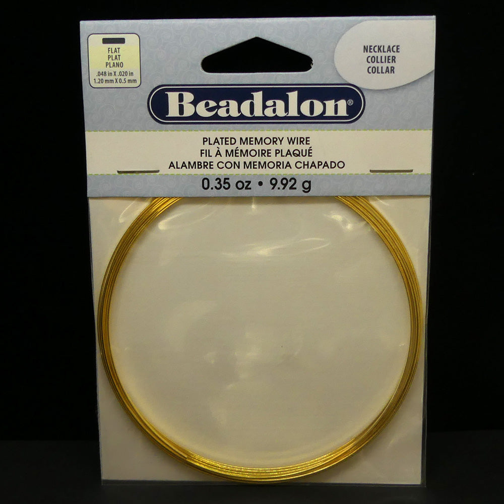 Fil Memory Collier plat doré 12 boucles 1.2 x 0.5 mm