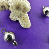Fermoir - Aimanté rond, platine, 11.5 x 6 mm (à la pce)