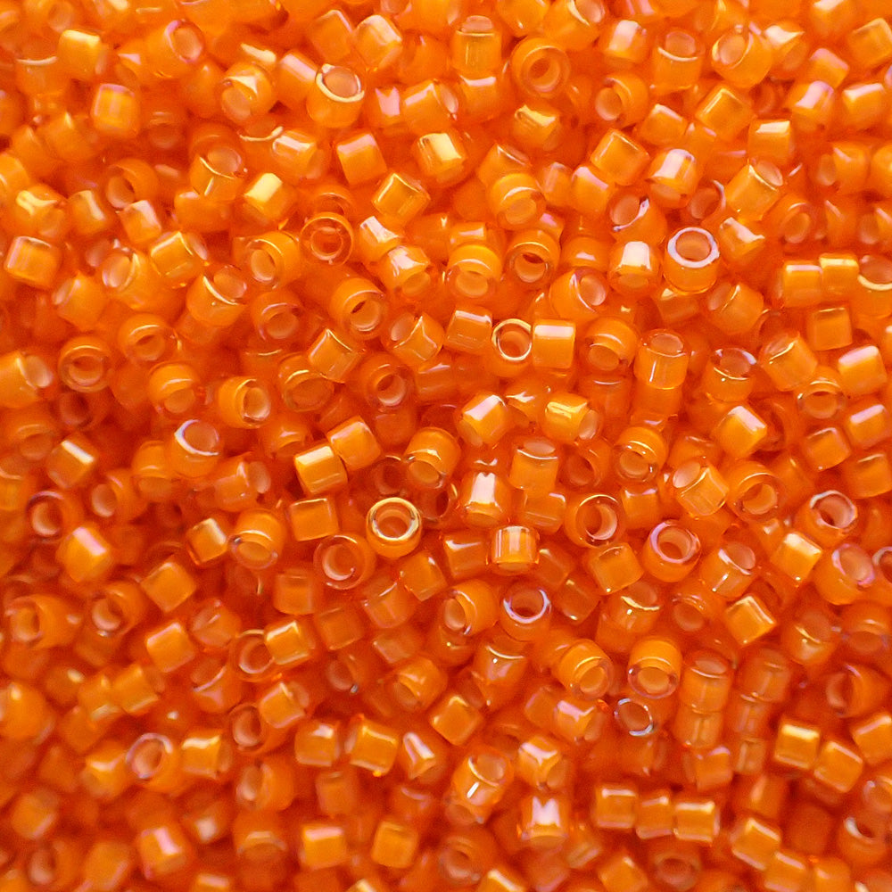 Delica 11 -  Orange ligné blanc AB (4 g)