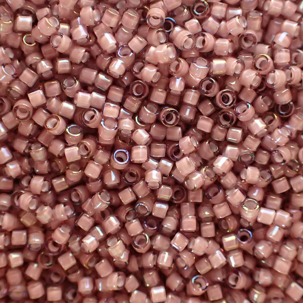 Delica 11 - Améthyste fumée blanc lignée AB (4 g)