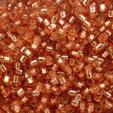 Delica 11 - Perle de verre intérieure en soie teintée -Rose Cuivré (4 g)