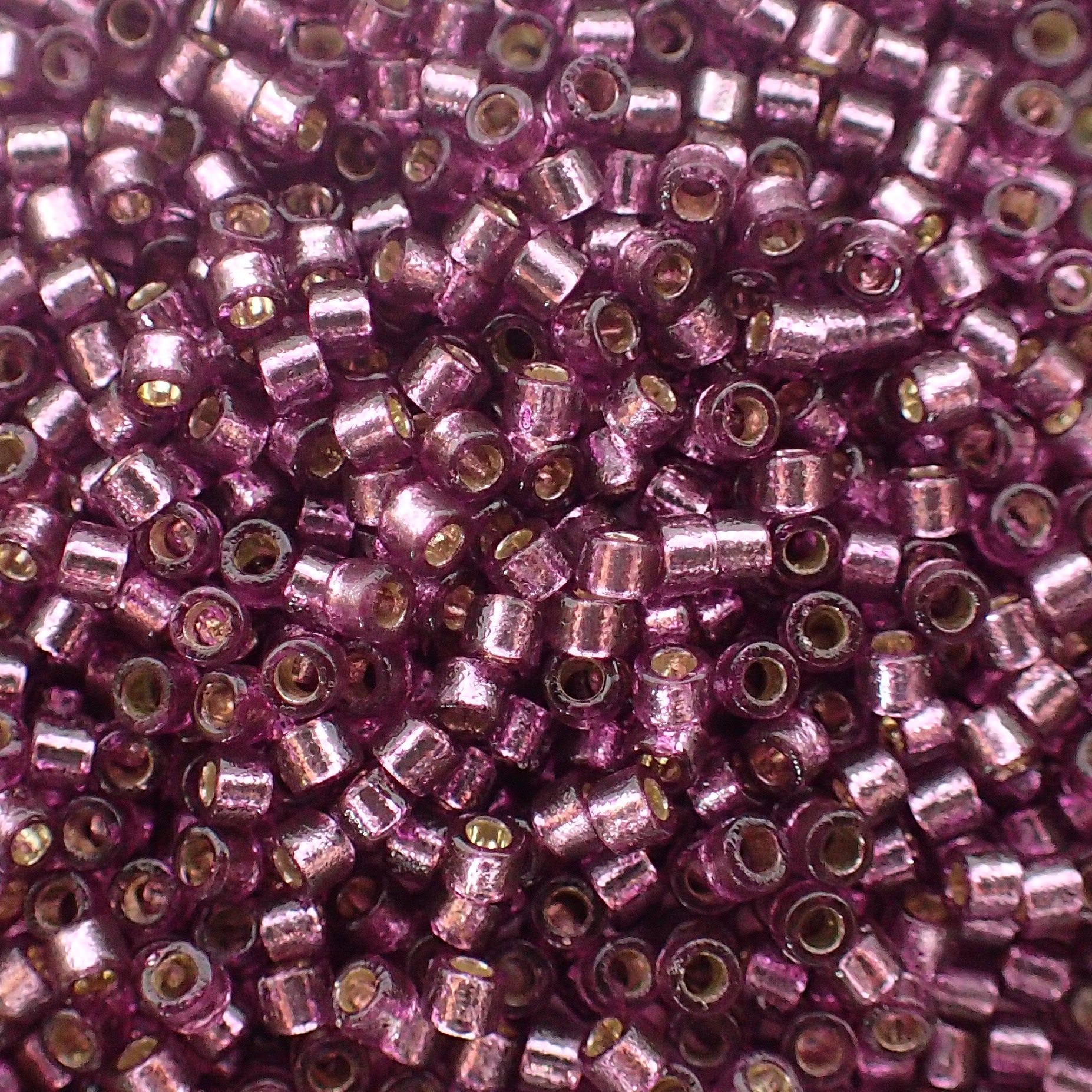 Delica 11 - Perle de verre de couleur naturelle - Mauve argenté - Lilas (4 g)