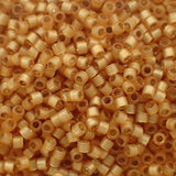 Delica 11 - Perle de verre de couleur naturelle - Jaune paille givrée  (4 g)